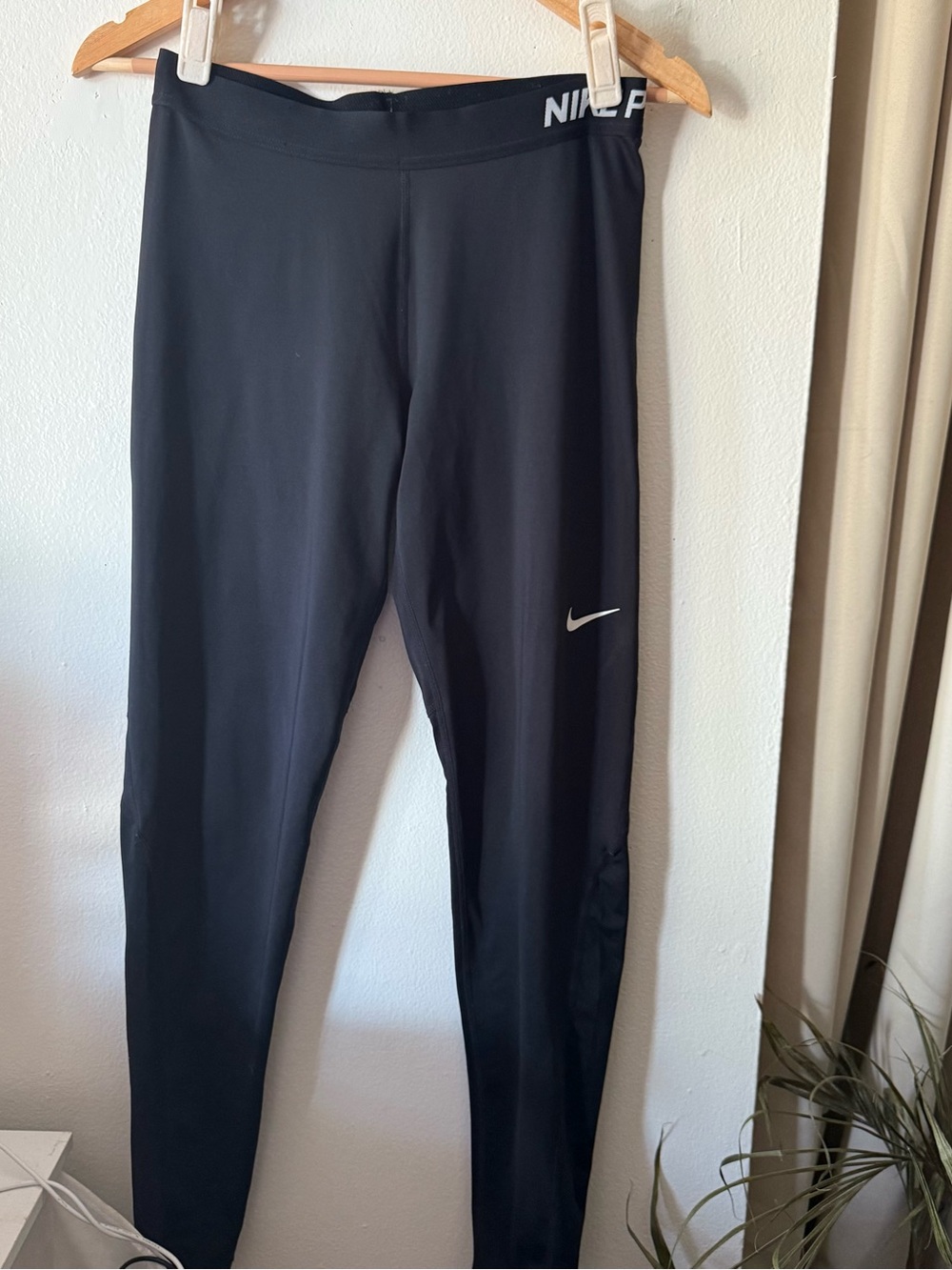 Nike Black Leggings with White Swoosh
